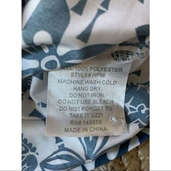 Uzzi Amphibious Gear Shirt Mens M Tiki Blue White Hawaiian Shirt Blue White - Picture 5 of 5